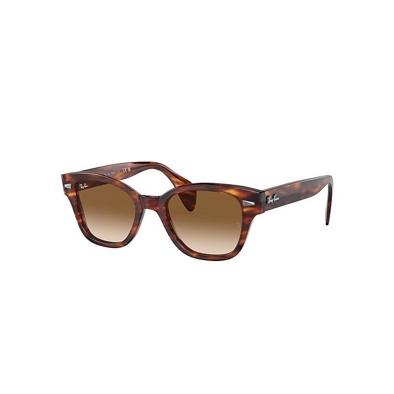 Ray-Ban Rb0880s Sunglasses Striped Havana Frame Brown Lenses 53-19