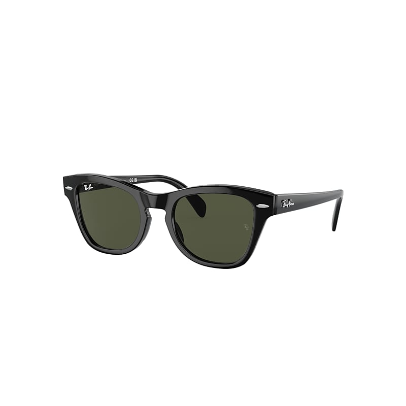 Shop Ray Ban Rb0707s Sunglasses Black Frame Green Lenses 53-21