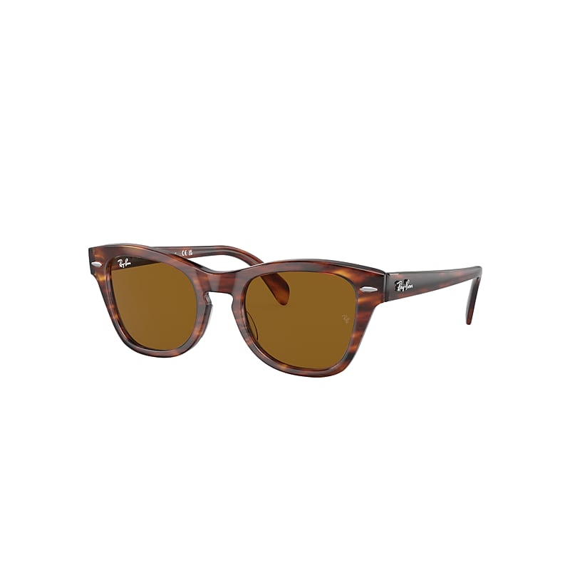 Ray Ban Rb0707s Sunglasses Striped Havana Frame Brown Lenses 53-21