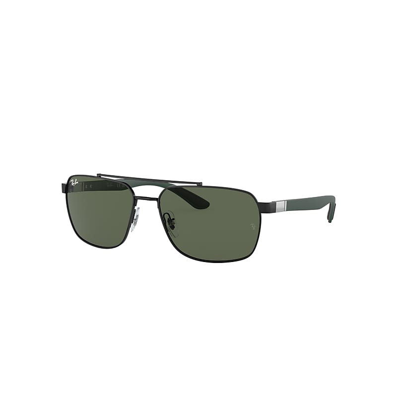Shop Ray Ban Rb3701 Sunglasses Green Frame Green Lenses 59-17