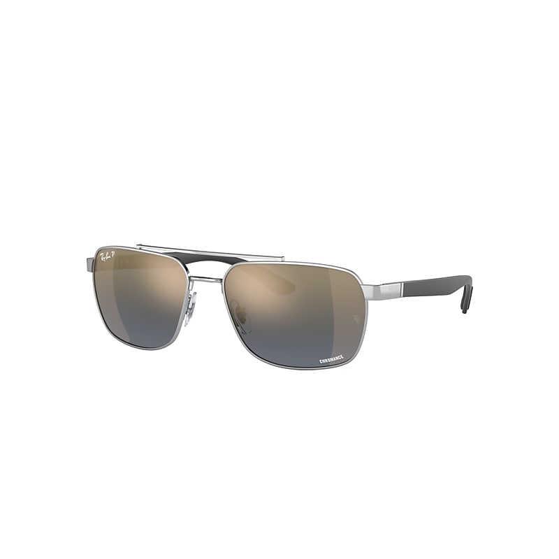 Ray Ban Sunglasses Man Rb3701 - Black Frame Blue Lenses Polarized 59-17 In Black
