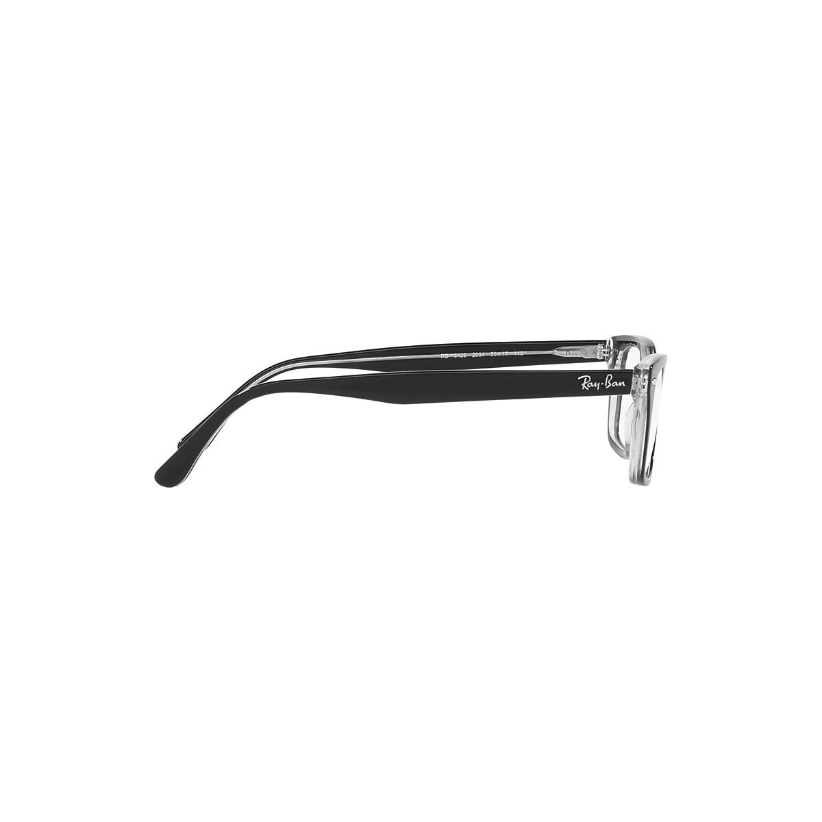 RB5428 OPTICS Eyeglasses with Black On Transparent Frame