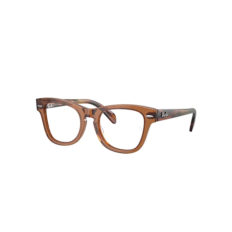 Ray-Ban Junior Rb9707v Optics Kids Eyeglasses Striped Yellow Havana Frame Clear Lenses Polarized 46-18