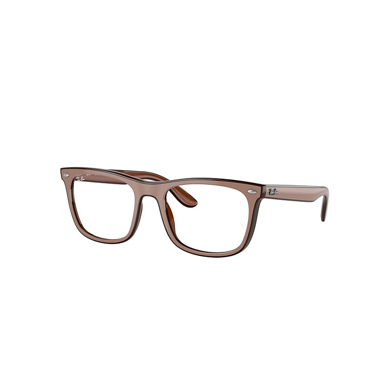 Ray Ban Rb7209 Optics Eyeglasses Dark Brown Frame Clear Lenses ...