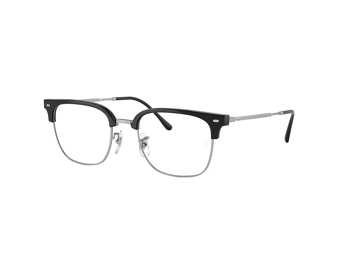 NEW CLUBMASTER OPTICS Eyeglasses with Black On Silver Frame