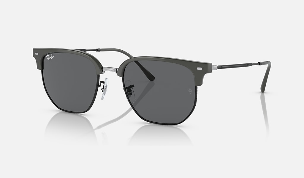 New Clubmaster Sunglasses in Grey On Black and Dark Grey | Ray-Ban®