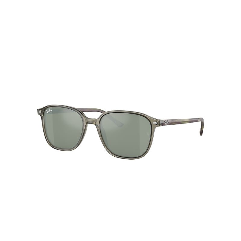 Ray Ban Leonard Sunglasses Striped Green Havana Frame Silver Lenses 51-18