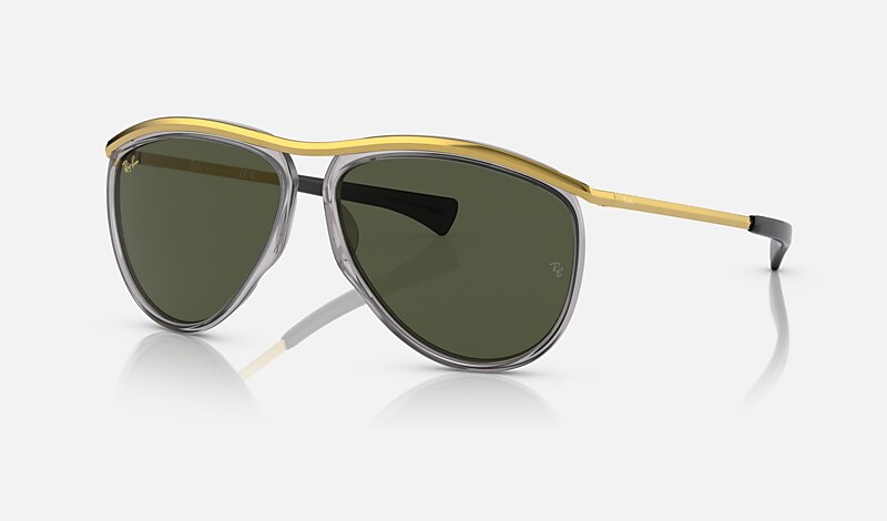 AVIATOR OLYMPIAN Sunglasses in Cinzento Transparente and Verde