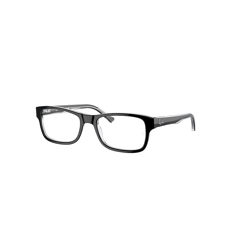 Ray Ban Rx5268 Eyeglasses In Black On Transparent