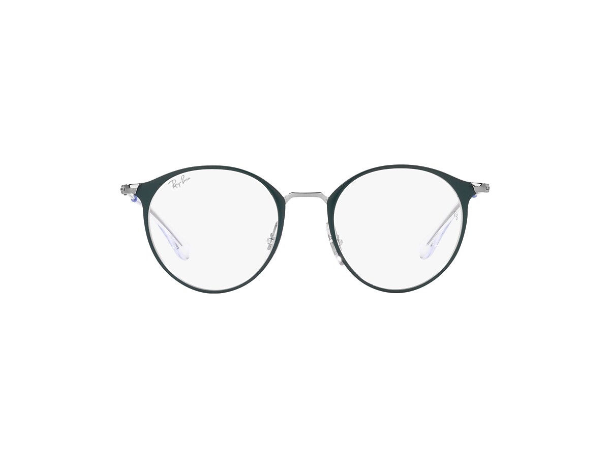 RB1053 OPTICS KIDS Eyeglasses with Green On Silver Frame - RY1053