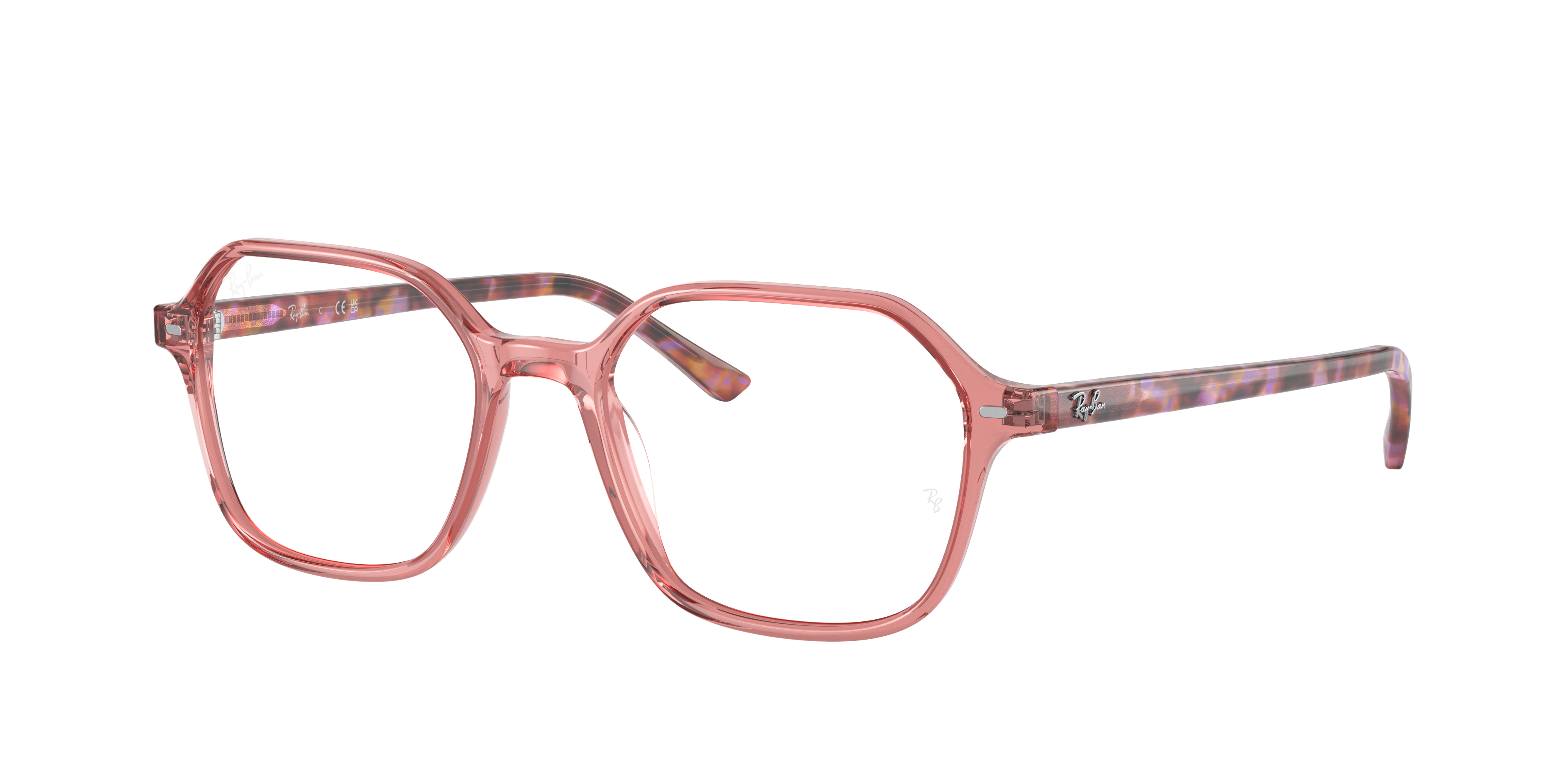 John Optics Eyeglasses with Transparent Pink Frame | Ray-Ban®