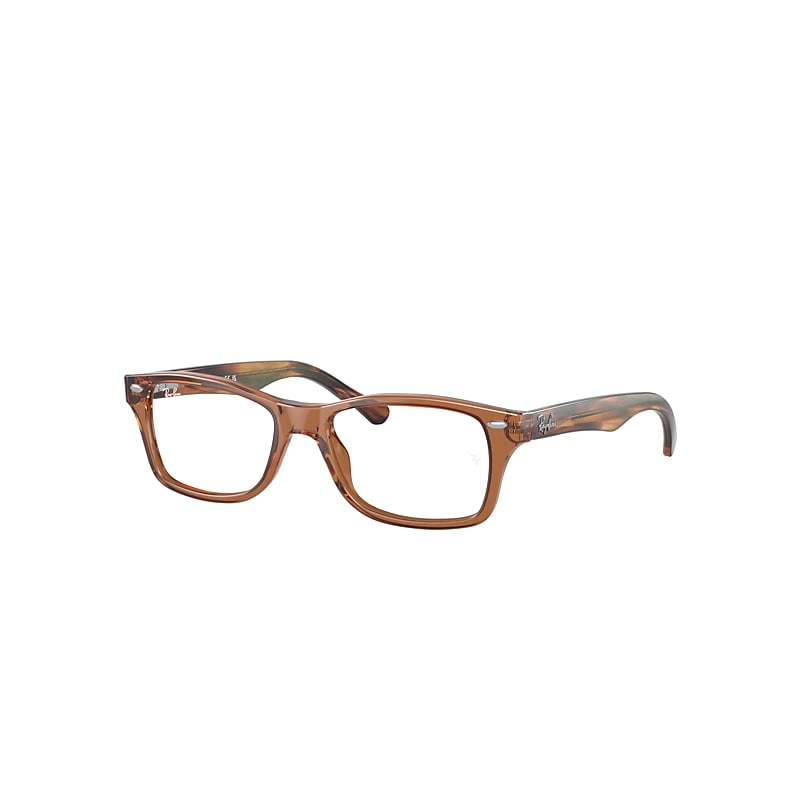 Ray-Ban Junior Rb1531 Optics Kids Eyeglasses Striped Yellow Havana Frame Clear Lenses Polarized 46-16