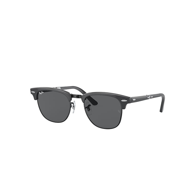 Ray Ban Clubmaster Folding Sunglasses Grey Frame Grey Lenses 51-21
