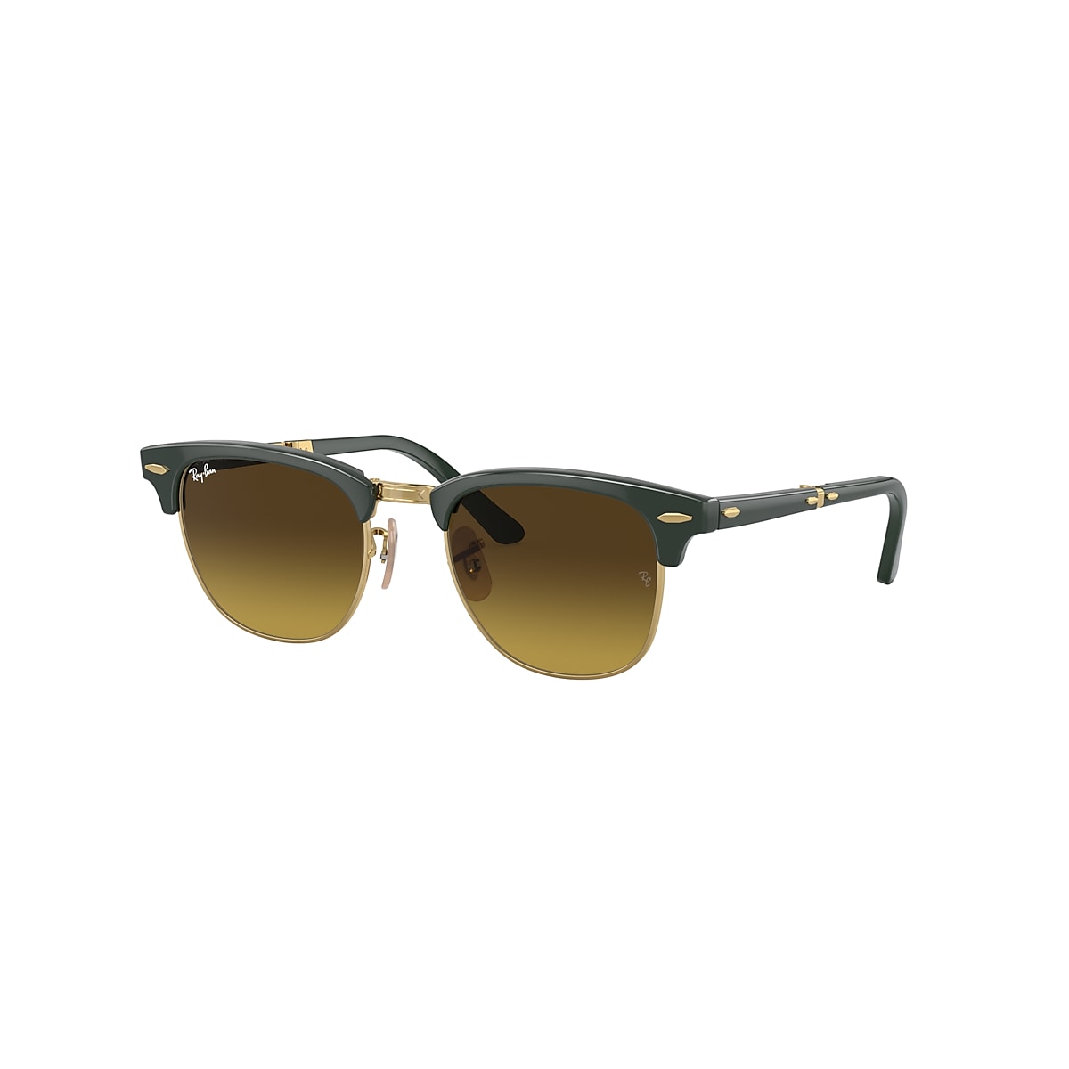 CLUBMASTER FOLDING Sunglasses in Green On Gold and Brown