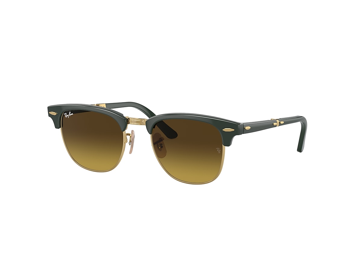 CLUBMASTER FOLDING Sunglasses in Green On Gold and Brown - RB2176 