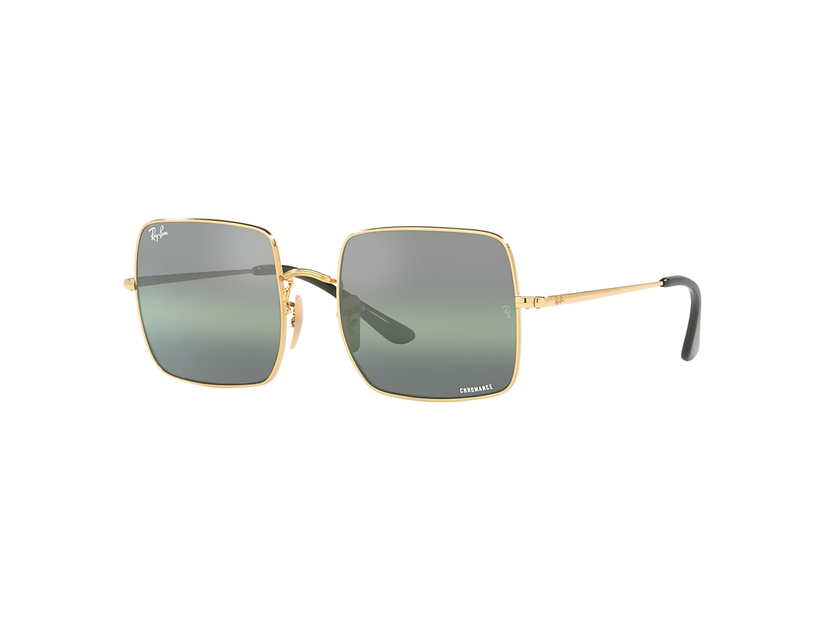 Square 1971 Chromance Sunglasses in Gold and Green | Ray-Ban®