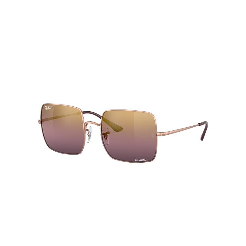 Shop Ray Ban Square 1971 Chromance Sonnenbrillen Rotgold Fassung Red Glas Polarisiert 54-19 In Rose Gold