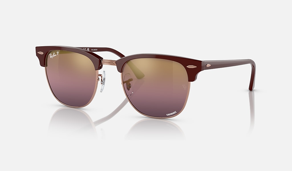 Clubmaster Chromance in Bordeaux On Gold and Gold/Red | Ray- Ban®