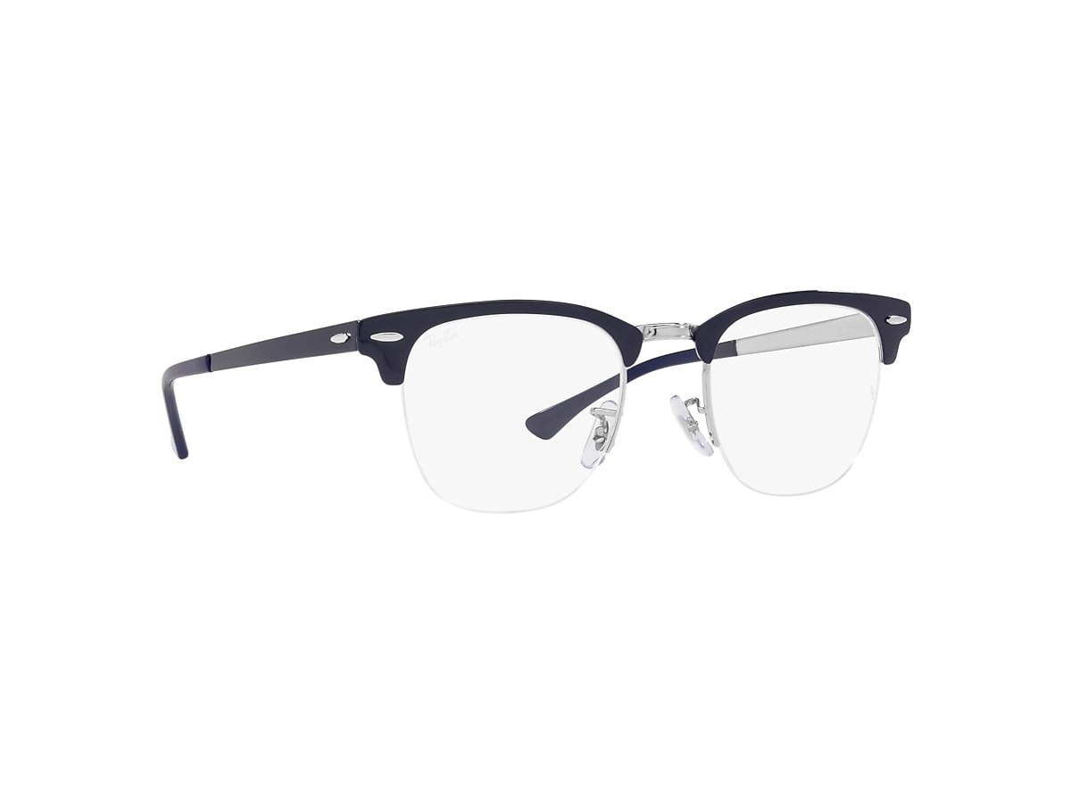 Clubmaster Metal Optics Eyeglasses with Blue On Silver Frame | Ray-Ban®