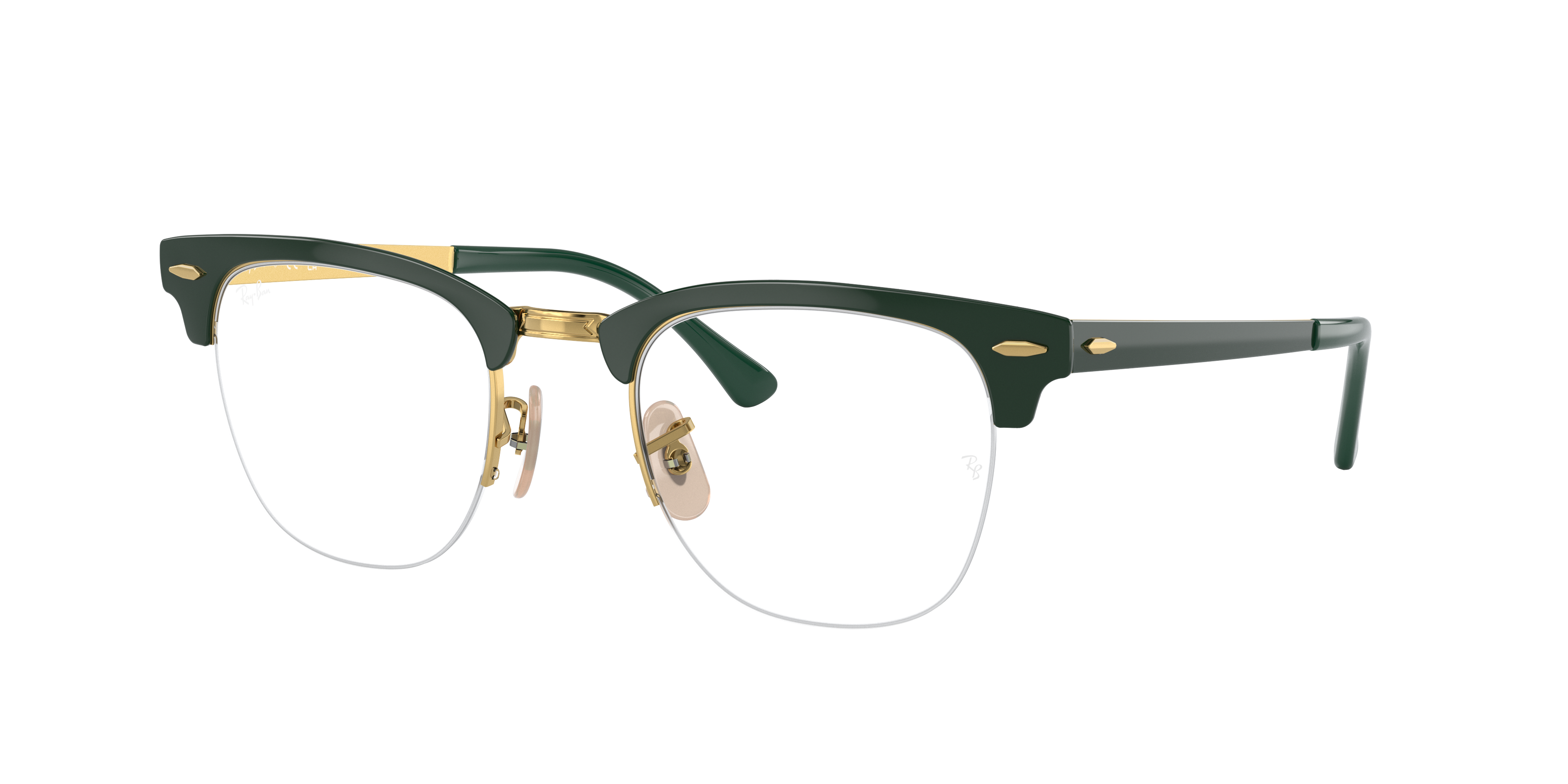 Clubmaster Metal Optics Eyeglasses with Green On Gold Frame | Ray-Ban®