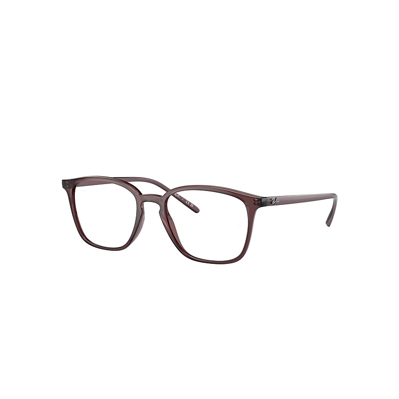 Ray Ban Rb7185 Optics Eyeglasses Transparent Brown Frame Demo Lens Lenses Polarized 54-18