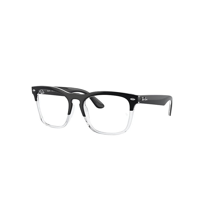 Ray-Ban Steve Optics Eyeglasses Black On Transparent Frame Clear Lenses Polarized 54-18