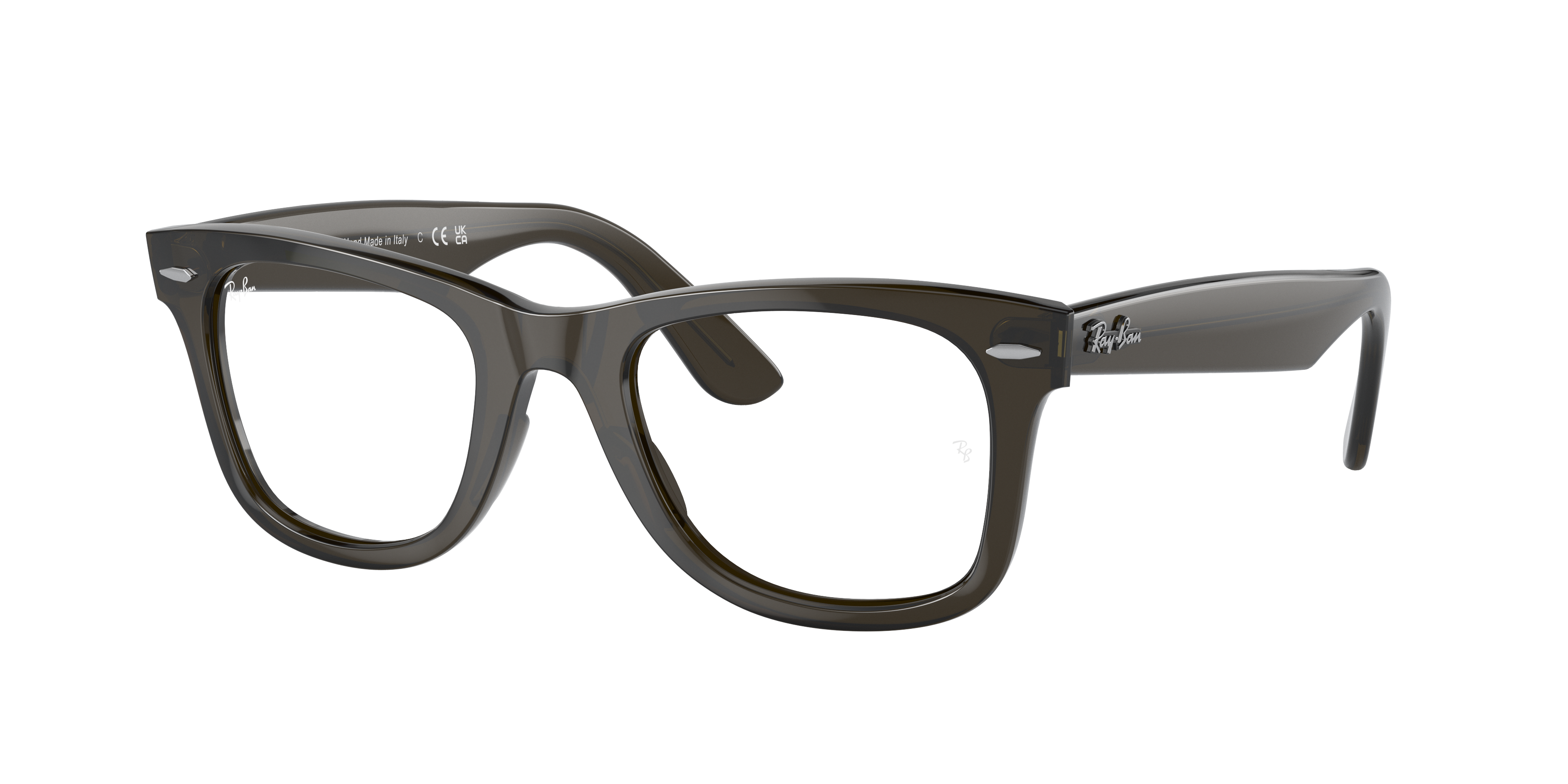 Wayfarer Ease Optics Eyeglasses with Transparent Olive Green Frame | Ray-Ban ®