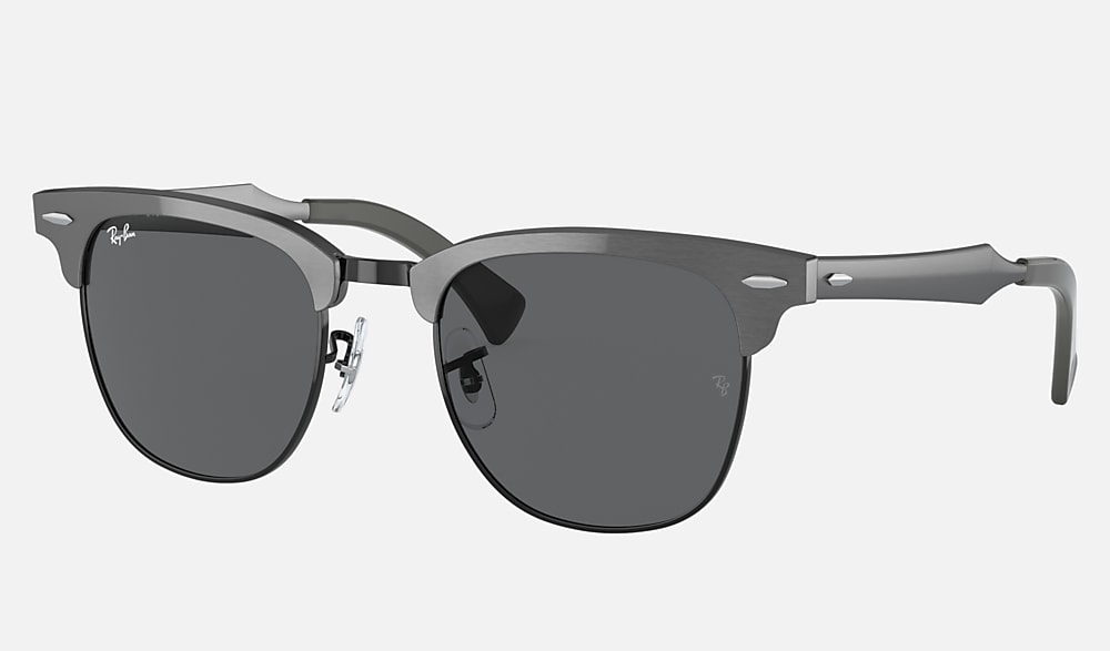 RAYBAN レイバンサングラス眼鏡RB 3507 CLUBMASTER ALUMINUM Sunglasses in Blue On Silver and Grey