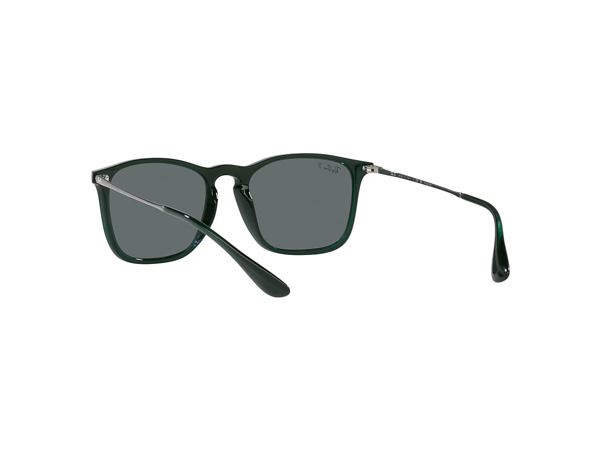 CHRIS Sunglasses in Transparent Green and Dark Grey - RB4187 | Ray