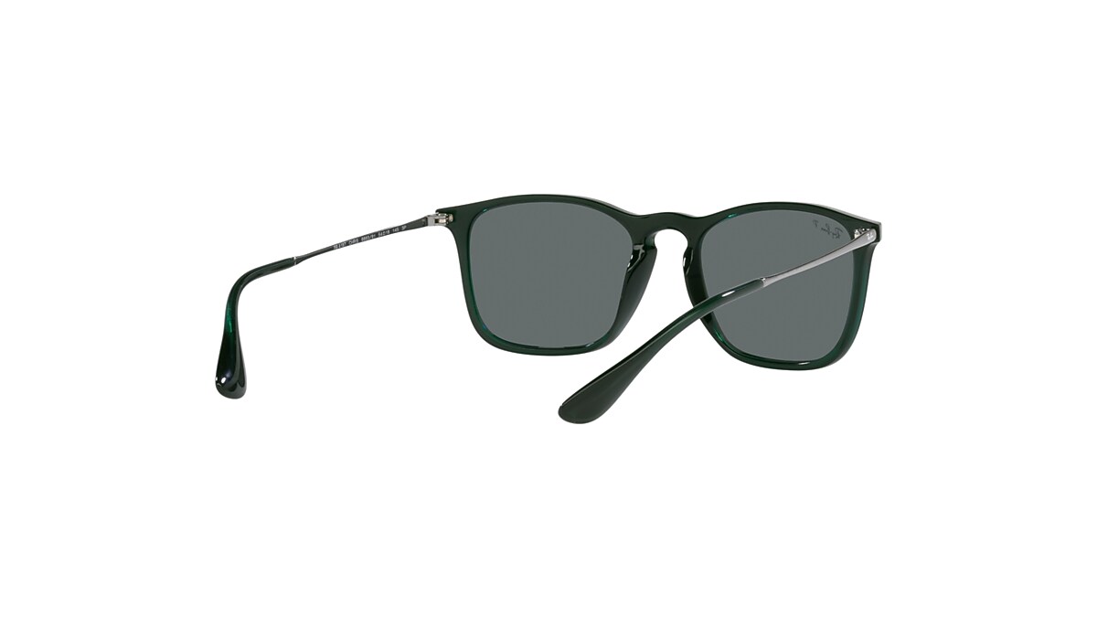 【美品】RAYBAN sunglasses POLARIZED CHRIS CHRIS Sunglasses in Transparent Green and Dark Grey - RB4187