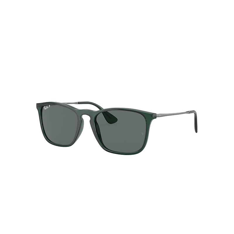 Ray Ban Chris Sunglasses Gunmetal Frame Grey Lenses Polarized 54-18 In Gunmetal