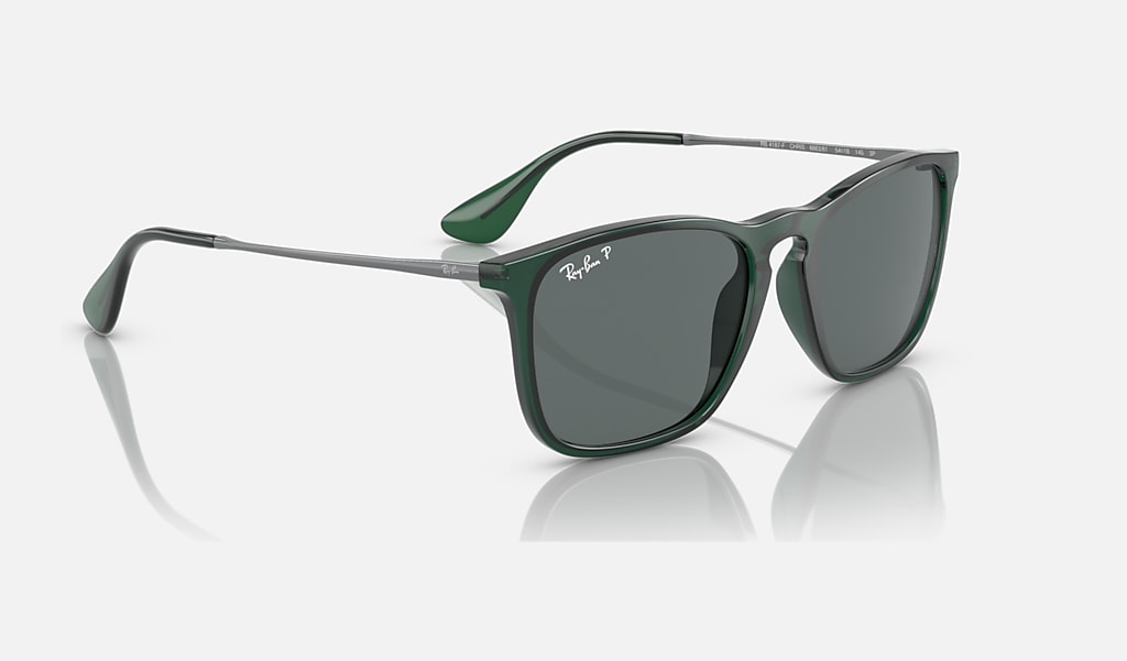 Chris Sunglasses in Transparent Green and Grey | Ray-Ban®