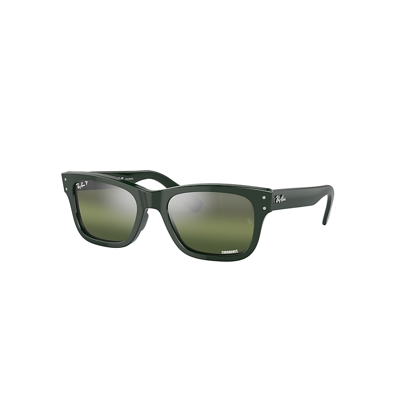 Ray-Ban Burbank Sunglasses Green Frame Green Lenses Polarized 55-20 product image
