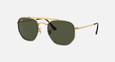 レイバン　RB3648 MARSHAL II Sunglasses in Arista Gold and G-15 Green - RB3648M