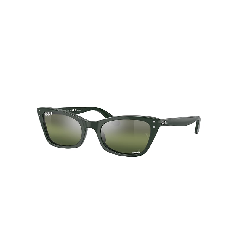 Ray Ban Lady Burbank Sunglasses Green Frame Silver Lenses Polarized 55-20