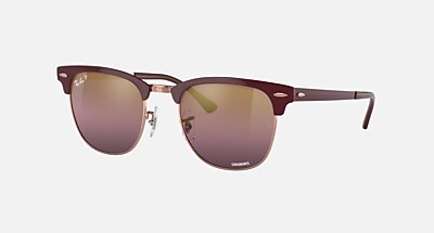 CLUBMASTER METAL POLARIZED+ LENSES Sunglasses in Bordeaux On Rose