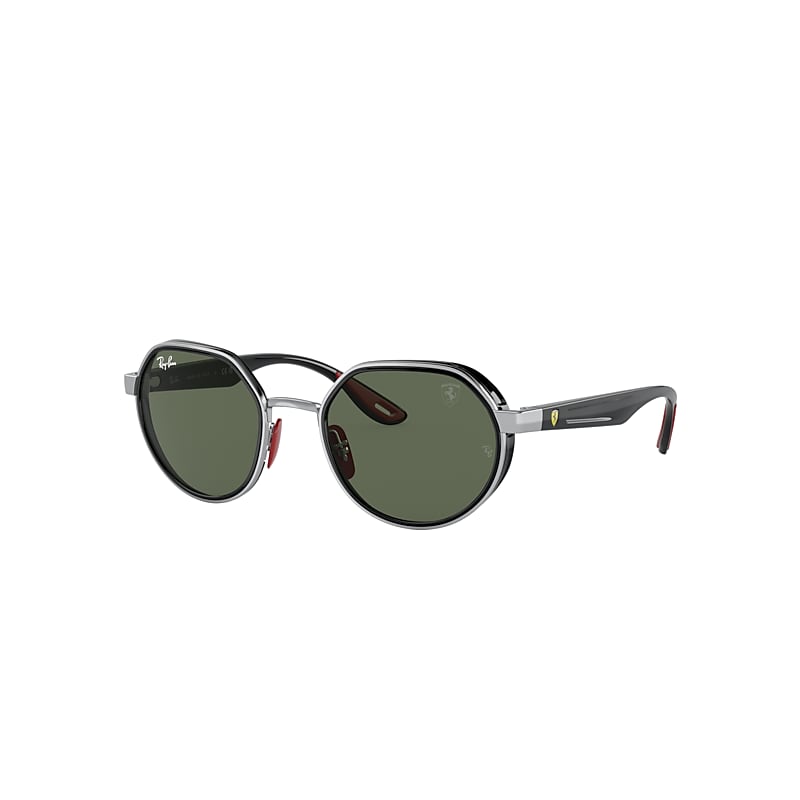 Ray Ban Sunglasses Unisex Rb3703m Scuderia Ferrari Collection - Black Frame Green Lenses 51-21 In Black