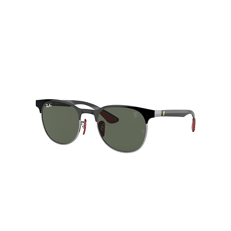 Ray Ban Rb8327m Scuderia Ferrari Collection Sunglasses Black Frame Green Lenses 53-20 In Black