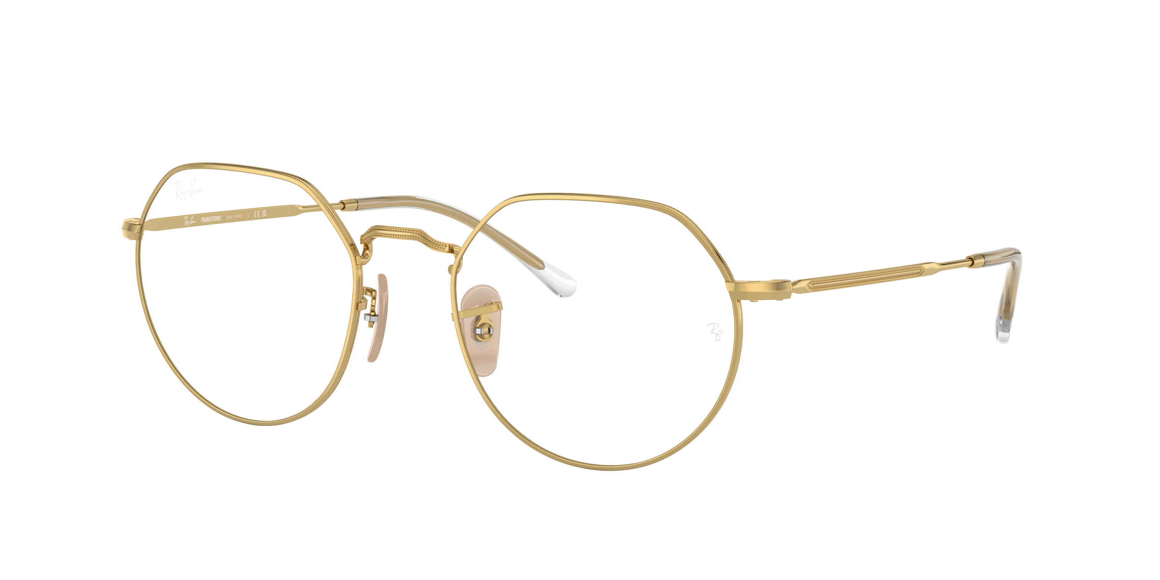 Jack Transitions® Sunglasses in Gold and Clear/Blue | Ray-Ban®