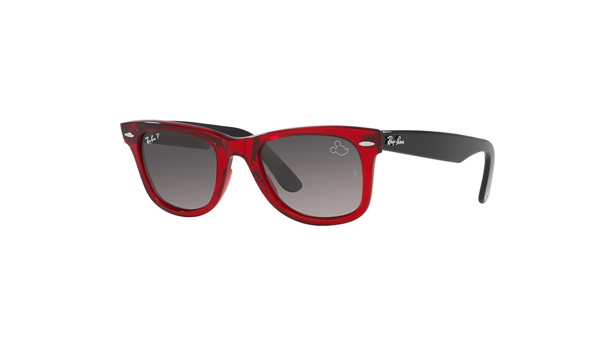 Trottoir mout attribuut Rb2140 Wayfarer Mickey J22 Sunglasses in Transparent Red and Grey | Ray-Ban®