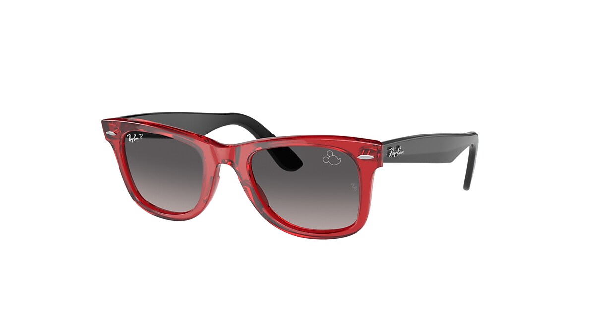 Trottoir mout attribuut Rb2140 Wayfarer Mickey J22 Sunglasses in Transparent Red and Grey | Ray-Ban®