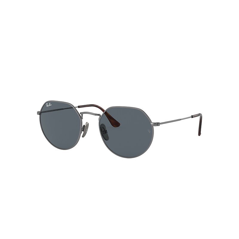Ray Ban Jack Titanium Sonnenbrillen Gunmetal Fassung Blau Glas 51-20 In Gunmetal