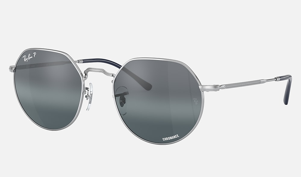 JACK POLARIZED+ LENSES Sunglasses in Silver and Dark Blue