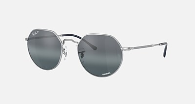 JACK POLARIZED+ LENSES Sunglasses in Silver and Dark Blue