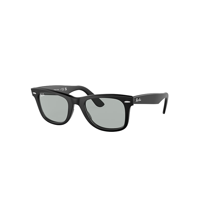 Ray Ban Original Wayfarer Washed Lenses Sunglasses Matte Black Frame Grey Lenses 52-22