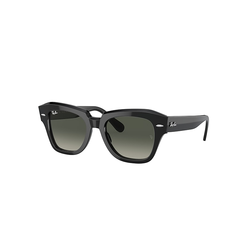 Ray Ban State Street Sunglasses Black Frame Grey Lenses 49-20 In Black