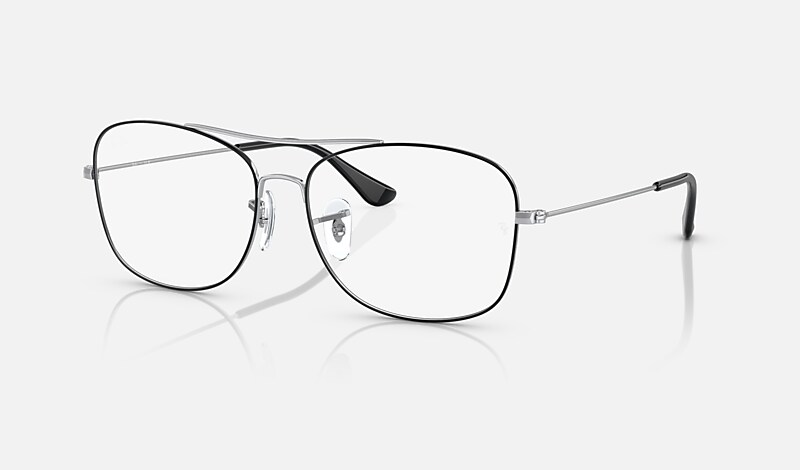 Ray ban aviator black with hot sale silver frame