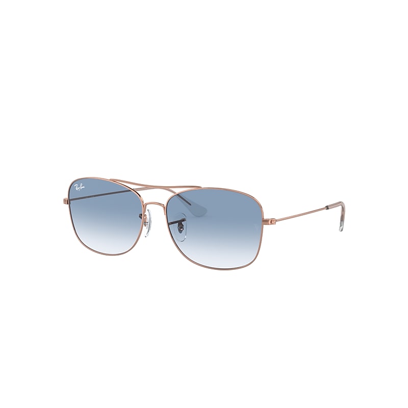 Shop Ray Ban Sunglasses Unisex Rb3799 - Gold Frame Blue Lenses 57-15