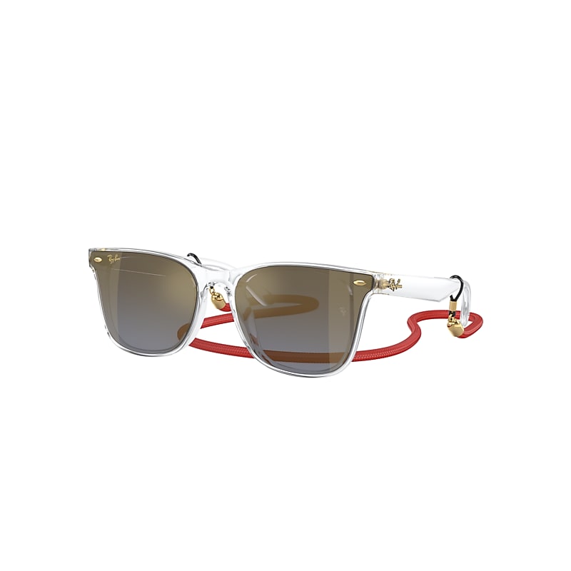 Ray-Ban Rb4391d Year Of The Rabbit Edition Sunglasses Transparent Frame Blue Lenses 65-18