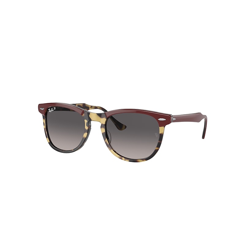 Shop Ray Ban Sunglasses Unisex Eagle Eye - Bordeaux On Yellow Havana Frame Grey Lenses Polarized 56-21